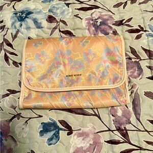 Nine West Peach Floral Cosmetic Bag